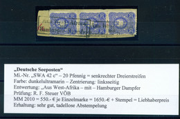 GERMAN SEA POST (DEUTSCHE SEEPOSTEN)  -  1888-91 Deutsche Reichs Post 20pf X 3 Used As Scan On Piece - Altri & Non Classificati
