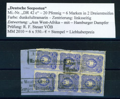 GERMAN SEA POST (DEUTSCHE SEEPOSTEN)  -  1888-91 Deutche Reichs Post 20pf X 6 Used As Scan On Piece - Andere & Zonder Classificatie