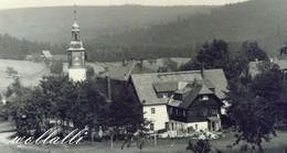 Rarität Schellerhau Erzgebirge Kirche Wohnhaus Sw 25.4.1958 Gezackt A. Liebscher - Schellerhau