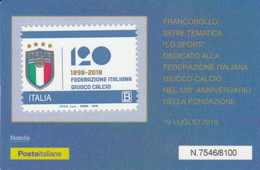 TESSERA FILATELICA  FIGC VALORE B ANNO 2018  (TF572 - Philatelic Cards