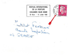 Curiosité, Secap T à D Renversé (tête Bêche) 06 Cagnes-sur-Mer 9-7 1969 "Festival International De La Peinture.... - Storia Postale