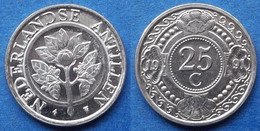 NETHERLANDS ANTILLES - 25 Cents 1991 KM# 35 Beatrix (1980) - Edelweiss Coins - Nederlandse Antillen