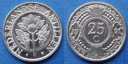 NETHERLANDS ANTILLES - 25 Cents 1991 KM# 35 Beatrix (1980) - Edelweiss Coins - Niederländische Antillen