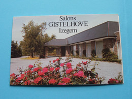 Salons GISTELHOVE ( Fam. Verkarre-Naert ) IZEGEM (Emelgem) ( Voir / Zie Foto ) 11 X 7 Cm. Dubbelgevouwen ! - Cartes De Visite