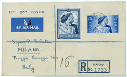 BK1813 - GB - Postal History - Silver Wedding REGISTERED FDC To ITALY  1948 - ....-1951 Vor Elizabeth II.