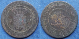 NETHERLANDS EAST INDIES - 1 Cent 1858 KM# 307.1 William III - Edelweiss Coins - Indes Néerlandaises