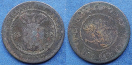 NETHERLANDS EAST INDIES - 1 Cent 1858 KM# 307.1 William III - Edelweiss Coins - Niederländisch-Indien