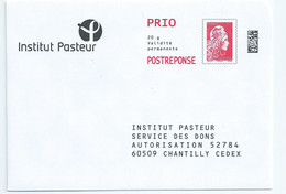 Entiers Postaux : Enveloppe Réponse Type L'Engagée Yzeult Catelin PRIO Datamatrix Institut Pasteur 248900 ** - PAP : Antwoord /Marianne L'Engagée