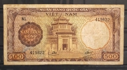 South Viet Nam Vietnam 500 Dông Saigon Museum VF Banknote Note 1964 - Pick # 22 / 2 Photos - Viêt-Nam