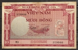 South Viet Nam Vietnam 10 Dông VF Banknote Note 1955 - Pick # 03 / 02 Photo - Vietnam