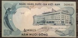 South Viet Nam Vietnam 50 Dông Horse VF Banknote Note 1972 - Pick # 30 - Vietnam