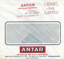 France 1963 Strasbourg Meter Havas "MG" Antar Molygraphyte Engine Oil Of The Year 2000 EMA Slogan Cover. Rare - Petróleo