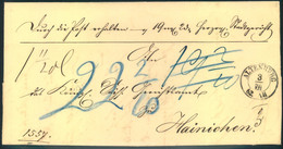 1862, Auslagenbrief Von ALTENBURG Nach Hainichen. - Saxony