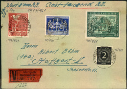 1948, Orts-Wertbrief über 8.000 RM In STUTTGART 20 Pfg. überfrankiert - Sonstige & Ohne Zuordnung