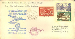 1940, 1st South Trans-Pacific Airmail Flight - New Caledonia-New Zealand - Luchtpostbladen