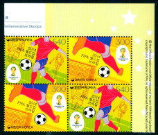 TH Korea 2014 Soccer Football Brasil 2014 World Cup  4v. Se-tenant MNH - 2014 – Brésil