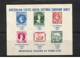 (stamps 21-5-2021) Mini-sheet - Cinderella - Australian States Queen Victoria Souvenir Sheet - Werbemarken, Vignetten