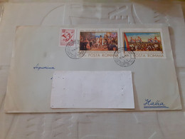 LETTERA CON COMMEMORATIVI ROMANIA 1969 - Poststempel (Marcophilie)