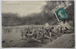 Cpa Militaria, Camp D'Avon, Fontainebleau, Militaires, Parc D'artillerie, Canons, Animée, 1911 - Ausrüstung