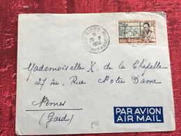 A.O.F.-Afrique Occidentale Française(ex-colonie/Protectorat)Soudan(1954)Timbre Seul Sur Lettre & Document-☛Nîmes France - Covers & Documents