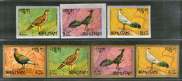 Bhutan 1968 Birds Pheasants Fauna Animals Wildlife 7v Imperforated MNH # 974 - Peacocks