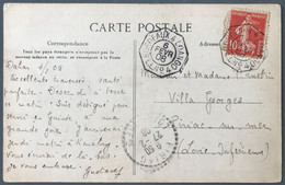 France N°138 Sur CPA - PAQUEBOT Paraguay (Cie Des Chargeurs Réunis) TAD BORDEAUX à LOANGO L.L.N°4 - 6.2.1908 - (B465) - Schiffspost