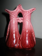 RARE VASE A DOUBLE CORPS EN MAJOLIQUE U&C SARREGUEMINES DIGOIN ART NOUVEAU - Sarreguemines (FRA)