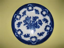 ASSIETTE EN FAIENCE FINE ANGLAISE MANUFACTURE DE COPELAND 19ème MODELE FLOW BLUE - Copeland