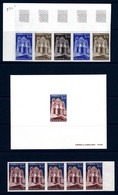 FRANCE - N°2084** - CATHEDRALE DU PUY En VELAY - Bandes De 5 Essais De Couleurs Et De 5 Non Dentelés + Epreuve De Luxe. - Farbtests 1945-…