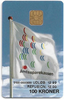 Denmark - Danmønt - Amtssparekassen Fyn, Blue Sky - DD193A - 100Kr. Exp. 12.1999, 2.100ex, Used - Dänemark