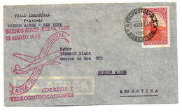 Arg196 / ARGENTINIEN - Erstflug 1950 Buenos Aires - N.Y. - Briefe U. Dokumente