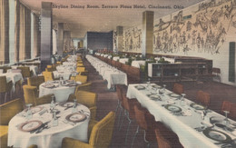 Cincinnati Ohio, Skyline Dining Roome Terrace Plaza Hotel, C1940s Vintage Linen Postcard - Cincinnati