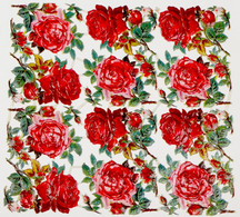 Feuille De 12 Découpis Belle époque Circa 1900.fleurs.( 2 Variétés De Roses ) à Découper à L'unité Dans Un But Décoratif - Fleurs