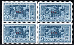 180.GREECE.ITALY.DODECANESE,RHODES,RODI,1932 GARIBALDI HELLAS114,SASS.26.SC.51.MNH BLOCK OF 4 - Dodecanese