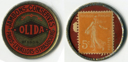 N93-0654 - Timbre-monnaie Olida 5 Centimes - Kapselgeld - Encased Postage - Monétaires / De Nécessité