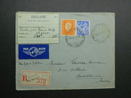 1945 Lettre Recommandée De Toulouse à Casablanca - Maroc Yvert 656, 697 Marianne Dulac Iris - Cartas