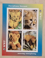 RUSSIE Lion, Lions, Felin , Félins,  Lowe, Feuillet 4 Valeurs émis En 1993 WWF. ** MNH - Felini