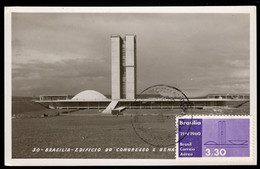 BRAZIL (1960) Square Of The Three Entities. Maximum Card With First Day Cancel. Scott No C95. - Cartoline Maximum