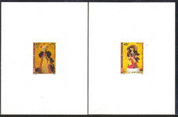 FRENCH POLYNESIA (1988) Tahitian Dolls. Set Of 3 Deluxe Sheets. Scott Nos 486-8, Yvert Nos 307-9. - Geschnittene, Druckproben Und Abarten