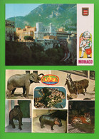 MONACO . " LE PALAIS PRINCIER ET SES REMPARTS " & " CENTRE D'ACCLIMATATION ZOOLOGIQUE " . 2 CPM - Réf. N°31374 - - Colecciones & Lotes