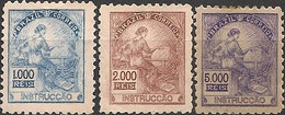 BRAZIL - COMPLETE SET DEFINITIVES: ALLEGORY OF THE REPUBLIC: INSTRUCTION, Watermark Mi.4 1918 - NEW NO GUM/MH - Neufs