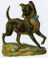 Découpi Belle époque Circa 1900.chien. 12,0 Cm X 15,0 Cm. - Animali