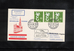 Austria / Oesterreich 1959 AUA First Flight Bruxelles - Wien - First Flight Covers