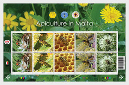 MALTA, 2019, MNH, BEES, APICULTURE IN MALTA, SHEETLET OF 2 SETS - Honeybees