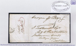 Ireland Maritime Dublin Penny Post 1831 Consignee's Letter Liverpool To Dublin NORTHUMBERLAND BUILDINGS PENNY POST - Vorphilatelie