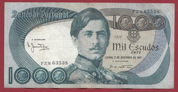 Portugal 1000 Escudos Du 3/12/1981 Dans L 'état (1) - Portugal