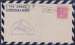 1957-EP-82 CUBA 1957 POSTAL STATIONERY POSTAL ROCKET AEROGRAMME FDC. - Covers & Documents