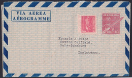 1957-EP-86 CUBA 1957 POSTAL STATIONERY POSTAL ROCKET AEROGRAMME TO USA. - Lettres & Documents