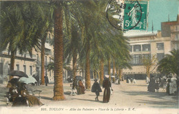 CPA FRANCE 83 "Toulon, Allée Des Palmiers, PLace De La Liberté" - Toulon