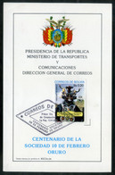 BOLIVIA 1987: "CENTENARIO DE LA SOCIEDAD 10 DE FEBRERO ORURO". - Bolivia